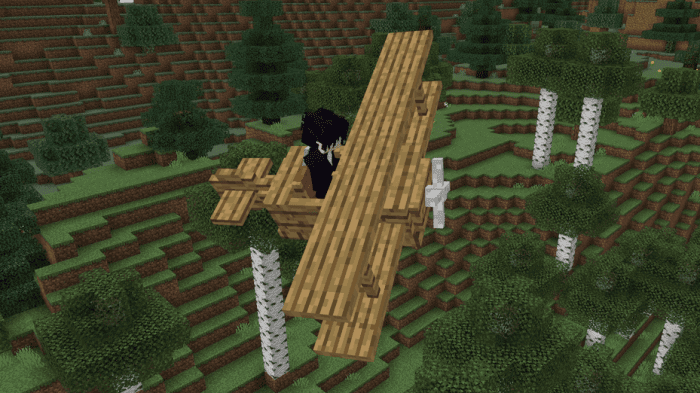 Wooden Plane Addon (1.20, 1.19) – MCPE/Bedrock Mod — screenshot 6