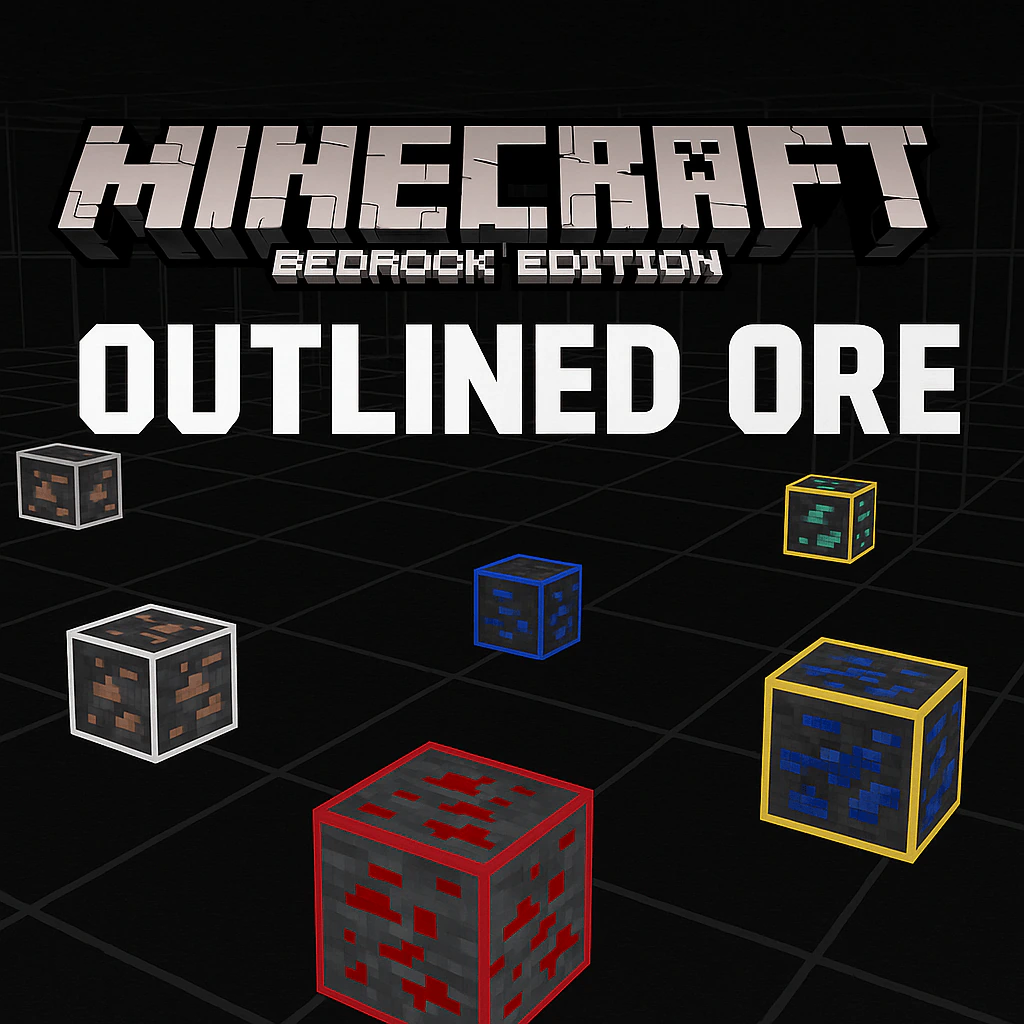 Outlined Ore Texture Pack (26.x, 1.21) – MCPE/Bedrock — screenshot 1