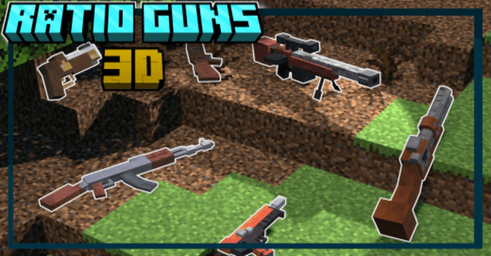 Ratio Guns 3D Addon (1.20) – MCPE/Bedrock Mod