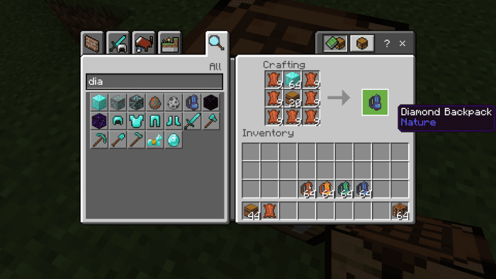 Simple Backpacks Addon (1.20) – MCPE/Bedrock Mod — screenshot 3