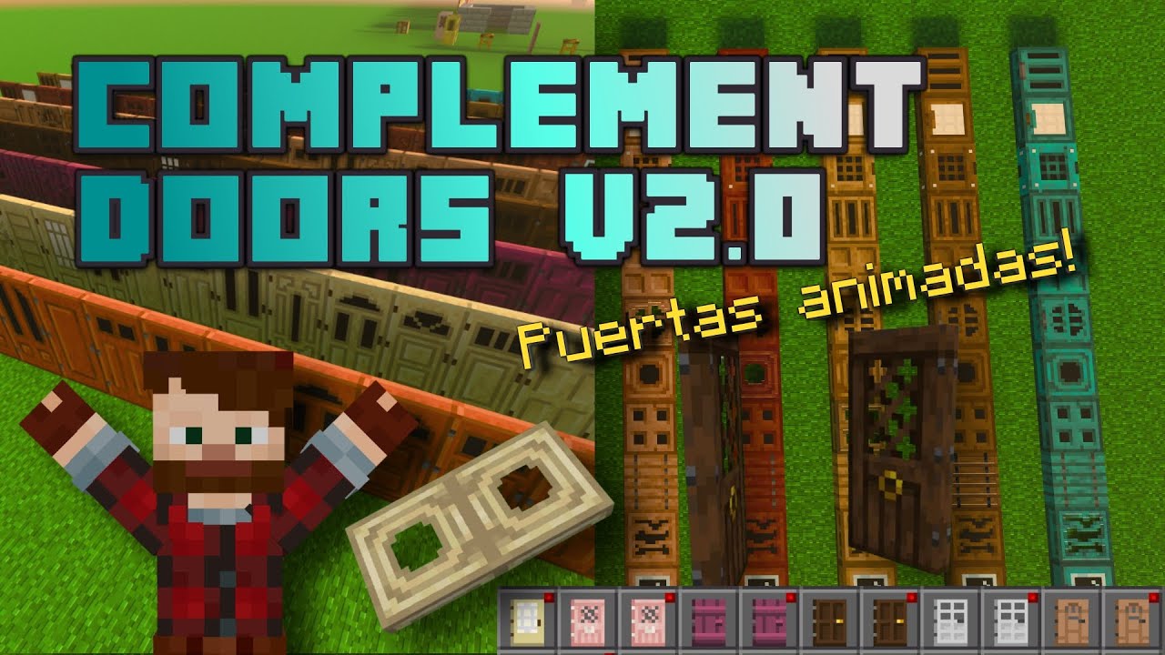 Animated Vanilla Doors Addon (1.20) – MCPE/Bedrock Mod