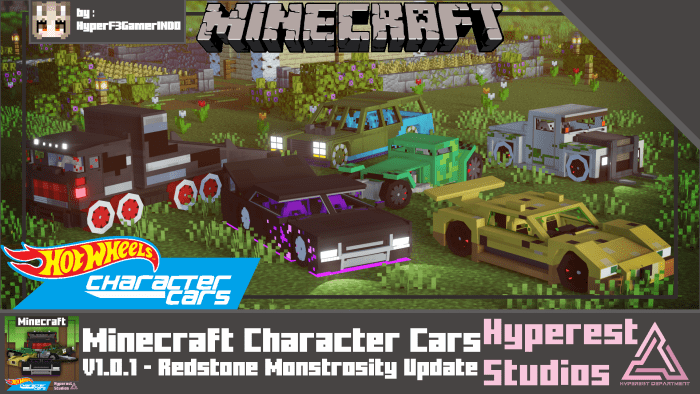 Hot Wheels Character Cars Addon (1.20) – MCPE/Bedrock Mod