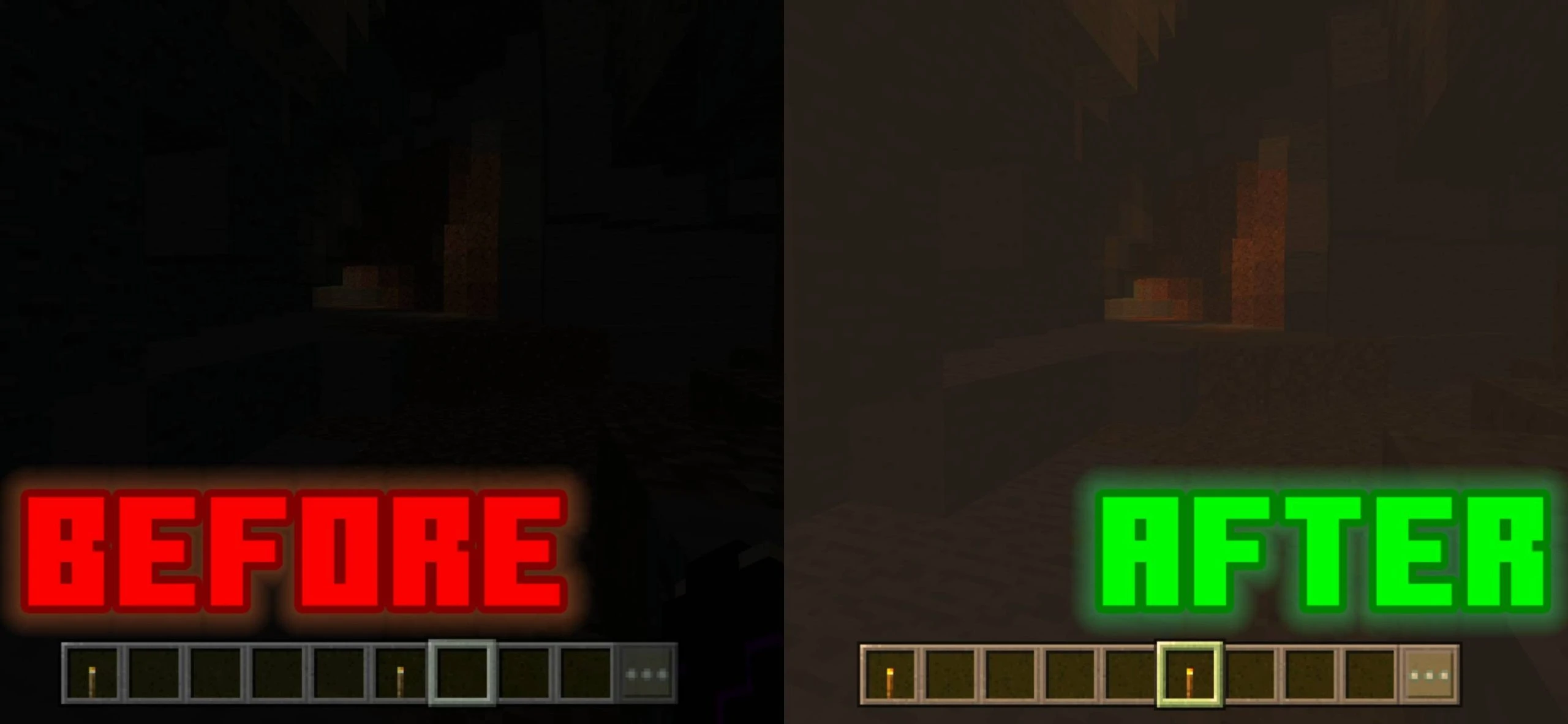 Dynamic Lighting with Torches Texture Pack (26.x, 1.21) – MCPE/Bedrock — screenshot 1