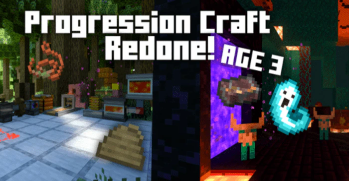 Progression Craft (Redone) Addon (1.20, 1.19) – MCPE/Bedrock Addonpack