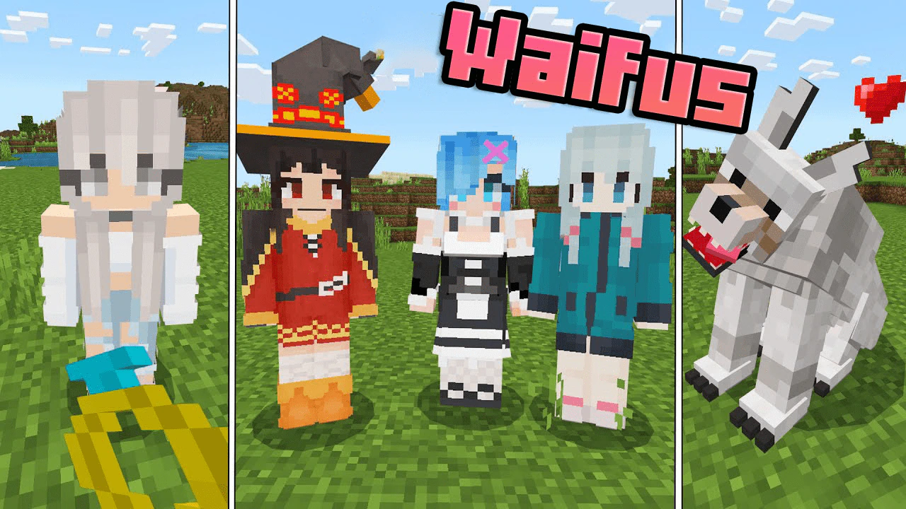 Waifus Addon (1.20, 1.19) – MCPE/Bedrock Mod