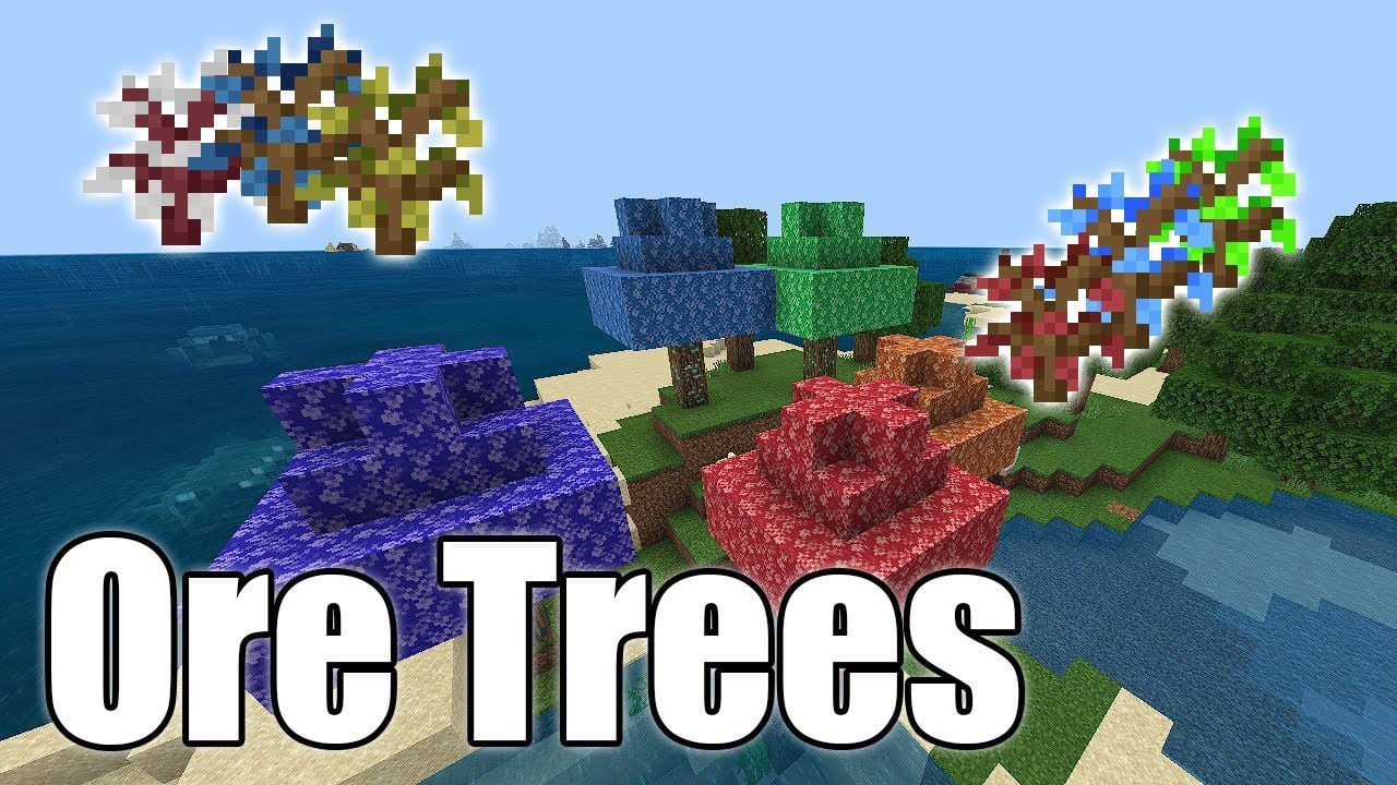 Ore Trees Addon (1.20, 1.19) – MCPE/Bedrock Mod
