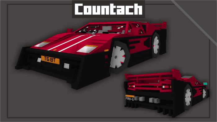 Lamborghini Countach Addon (1.20) – MCPE/Bedrock Mod — screenshot 3