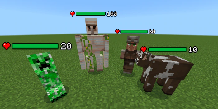 Health Bar Texture Pack (1.26+, 1.21) – MCPE/Bedrock — screenshot 1