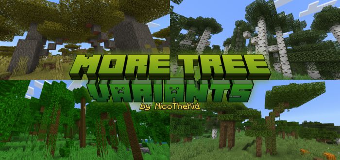 More Tree Variants Addon (1.20, 1.19) – MCPE/Bedrock Mod — screenshot 1