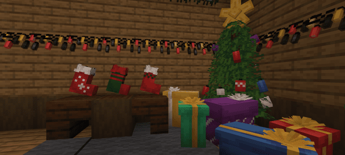 New Year's Decorations Addon (1.20) – MCPE/Bedrock Mod — screenshot 2
