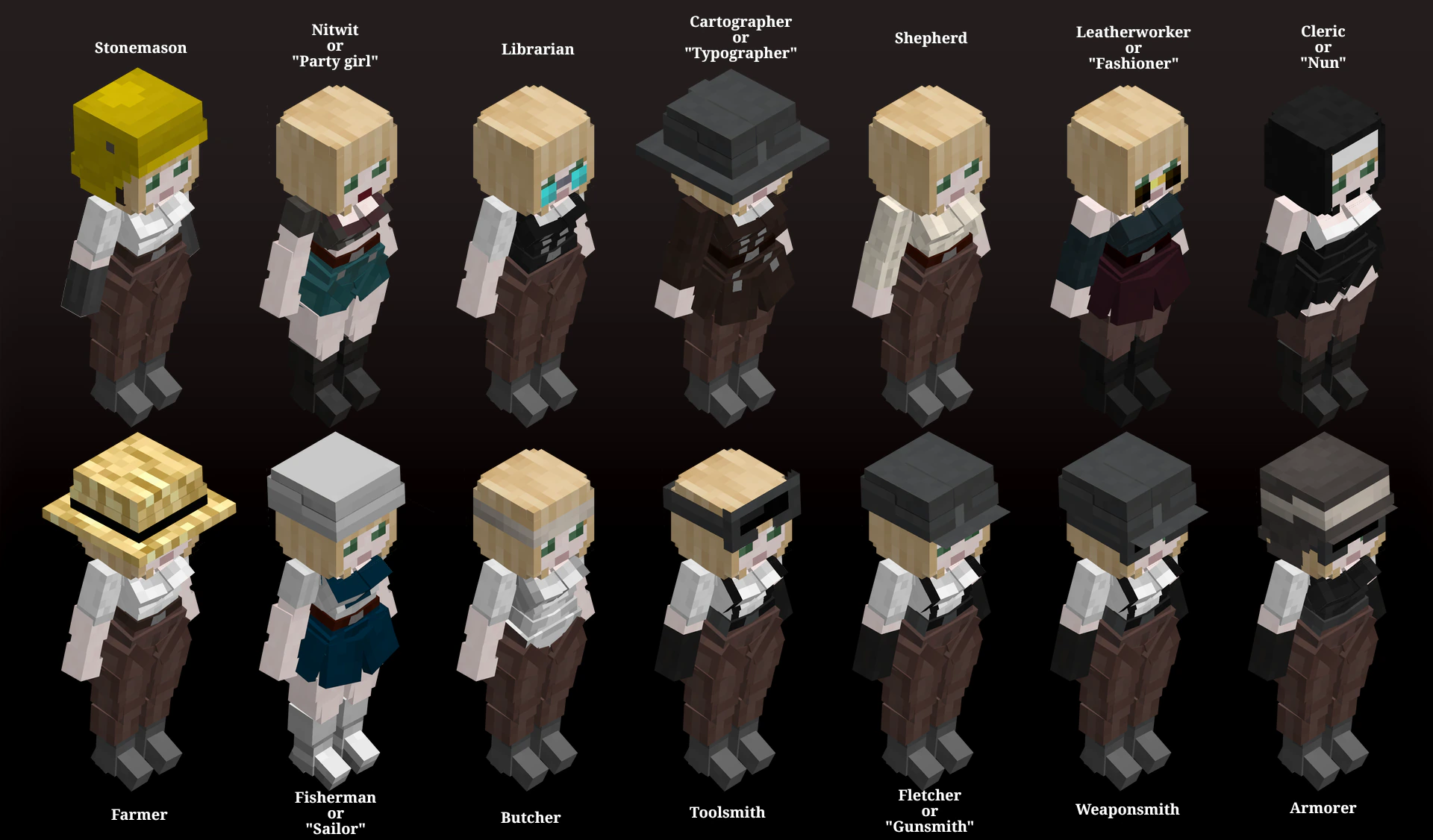 Village Girls Texture Pack (26.x, 1.21) – MCPE/Bedrock