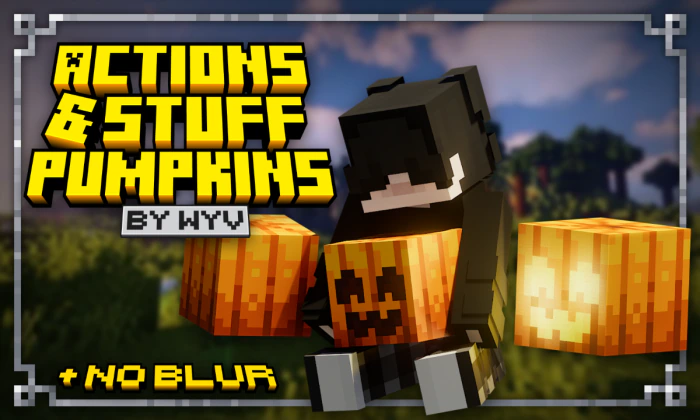 Actions & Stuff Pumpkin Texture Pack (26.x, 1.21) – MCPE/Bedrock