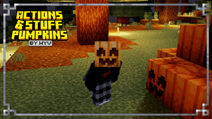 Actions & Stuff Pumpkin Texture Pack (26.x, 1.21) – MCPE/Bedrock — screenshot 1