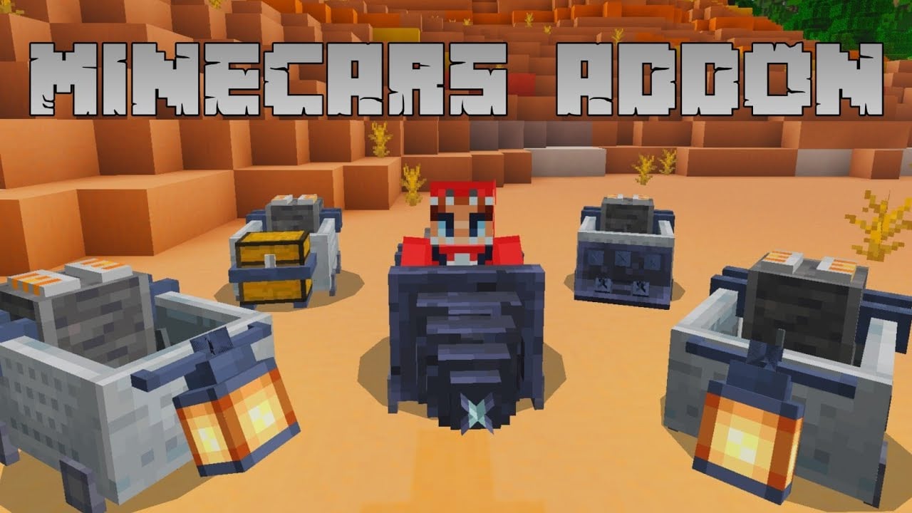 MineCars Addon (1.20, 1.19) – MCPE/Bedrock Cars Mod