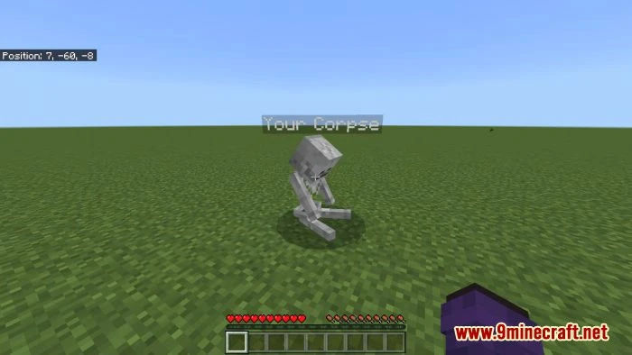 Poggy's Player Corpse Addon (1.20, 1.19) – MCPE/Bedrock Mod — screenshot 1