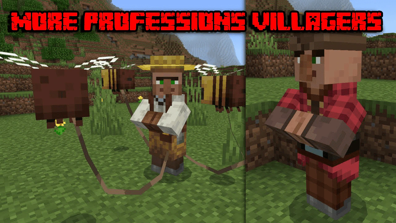 More Professions Villagers Addon (1.20, 1.19) – MCPE/Bedrock Mod