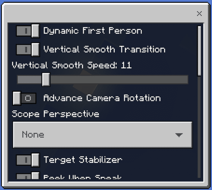 Dynamic Third Person Camera Addon (26.30+, 1.20) – MCPE/Bedrock Mod — screenshot 2