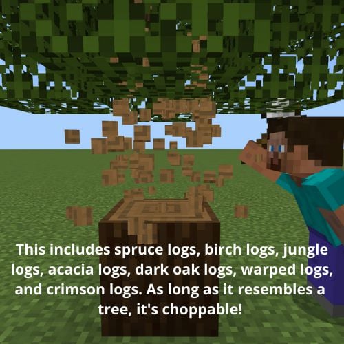 Instant Tree Chop Addon (1.26+) – MCPE/Bedrock Tree Decapitator Mod — screenshot 1