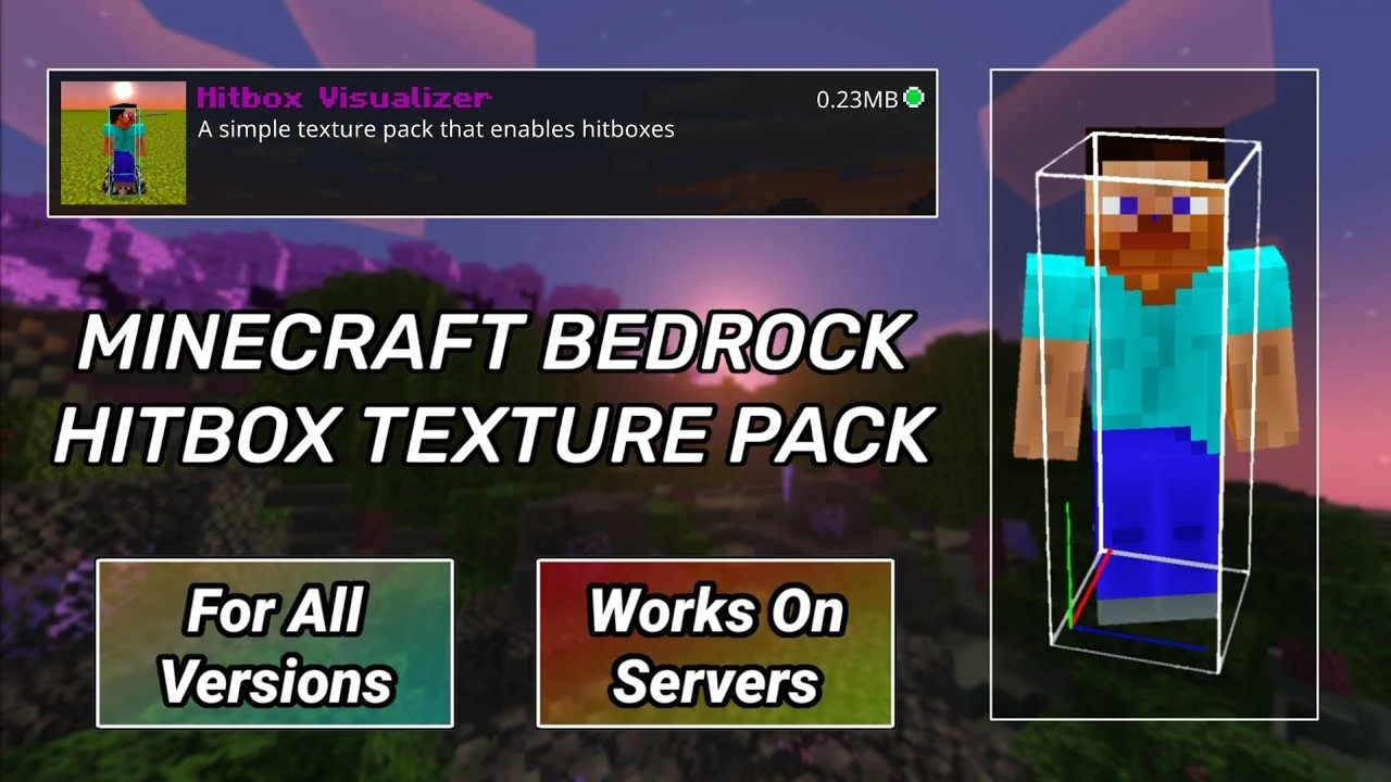 Hitbox Texture Pack (26.x, 1.21) – MCPE/Bedrock