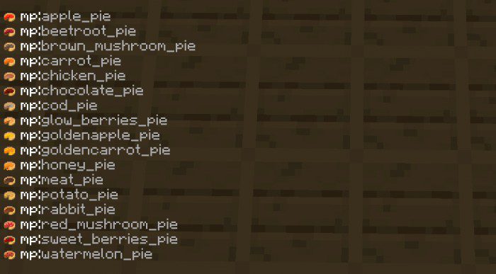 More Delicious Pies Addon (1.19) – MCPE/Bedrock Mod — screenshot 1