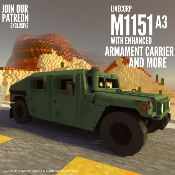 M1151a3 Humvee Addon (1.19) – MCPE/Bedrock Military Mod — screenshot 1