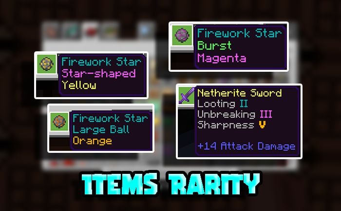 Items Rarity Addon (1.19) – MCPE/Bedrock Mod