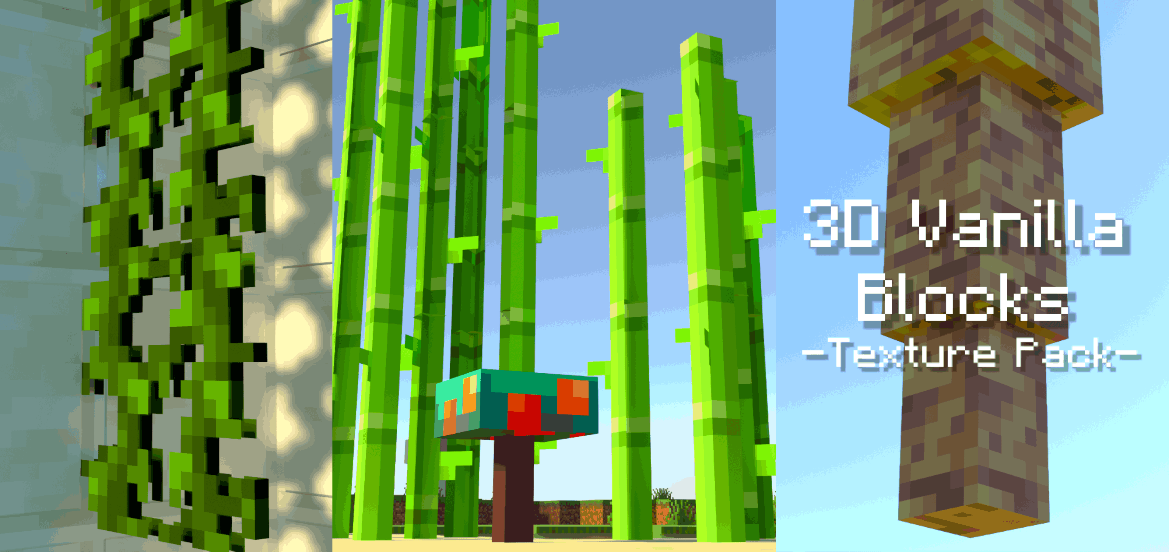 3D Vanilla Blocks Texture Pack (1.21, 1.20) – MCPE/Bedrock
