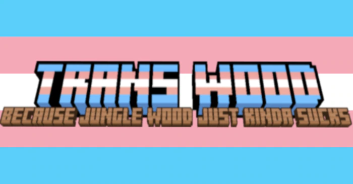Trans Flag Over Jungle Wood Texture Pack (26.x, 1.21) – MCPE/Bedrock