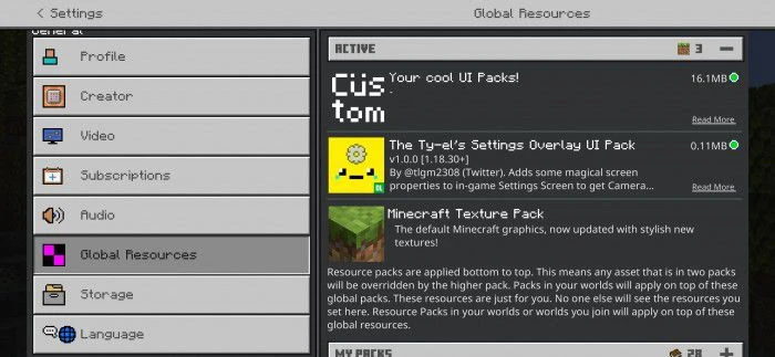 The Ty-el's Settings Overlay UI Pack (1.21, 1.20) – MCPE/Bedrock — screenshot 7