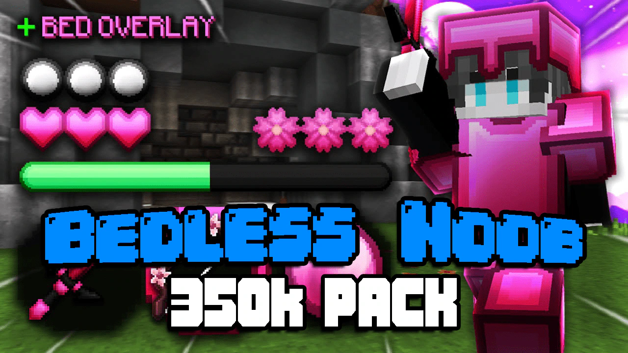 Bedless Noob 350k Texture Pack (1.20, 1.19) – MCPE/Bedrock PvP Pack