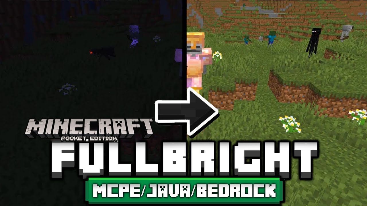 FullBright Texture Pack (26.x, 1.21) for MCPE/Bedrock Edition