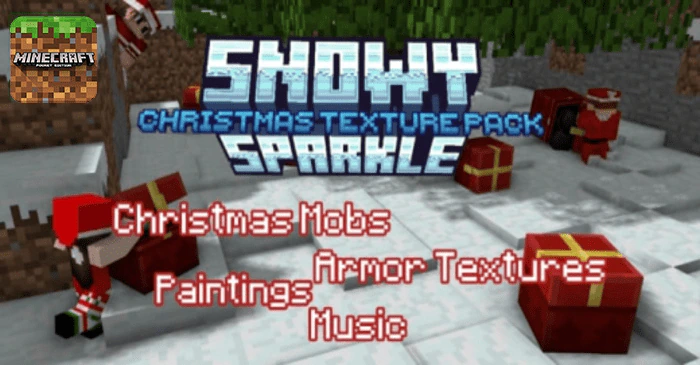 Snowy Sparkle Resource Pack (1.20, 1.19) – MCPE/Bedrock Christmas Pack