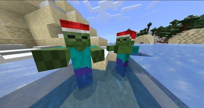 Snowy Sparkle Resource Pack (1.20, 1.19) – MCPE/Bedrock Christmas Pack — screenshot 2