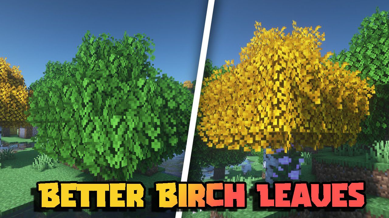 Better Birch Leaves Texture Pack (1.20, 1.19) – MCPE/Bedrock