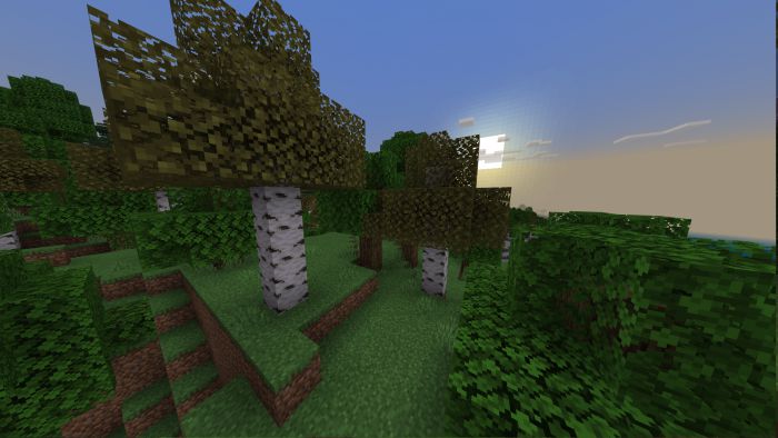 Better Birch Leaves Texture Pack (1.20, 1.19) – MCPE/Bedrock — screenshot 2