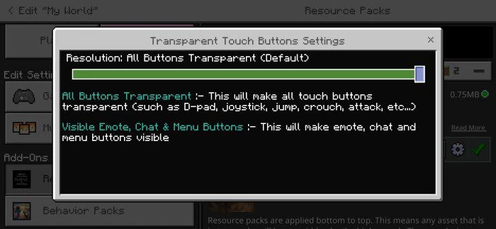 Transparent Touch Buttons Pack (1.20) – Hide Every Button — screenshot 1