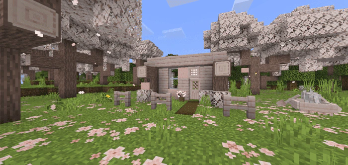 Cherry Blossom Alternatives Texture Pack (1.20, 1.19) – MCPE/Bedrock — screenshot 1