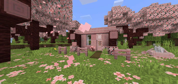Cherry Blossom Alternatives Texture Pack (1.20, 1.19) – MCPE/Bedrock — screenshot 2