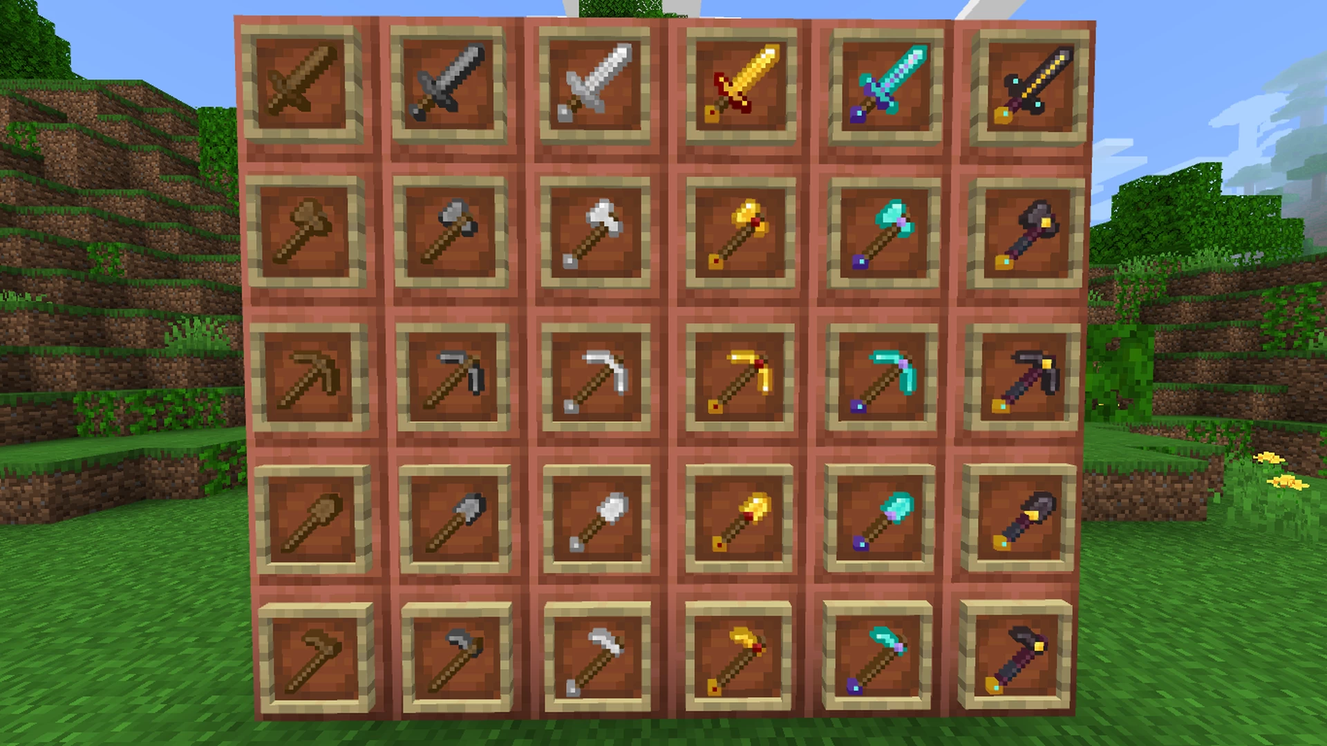 Improved Tools 3D Texture Pack (1.20, 1.19) – Bedrock Tweaks — screenshot 1