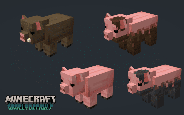 Barely Default: Pigs Resource Pack (1.20, 1.19) – MCPE/Bedrock — screenshot 2