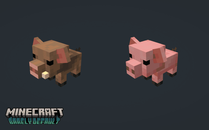 Barely Default: Pigs Resource Pack (1.20, 1.19) – MCPE/Bedrock — screenshot 3