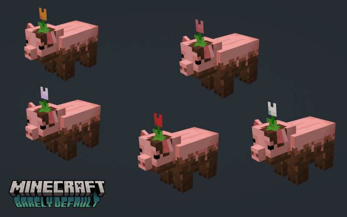 Barely Default: Pigs Resource Pack (1.20, 1.19) – MCPE/Bedrock — screenshot 4