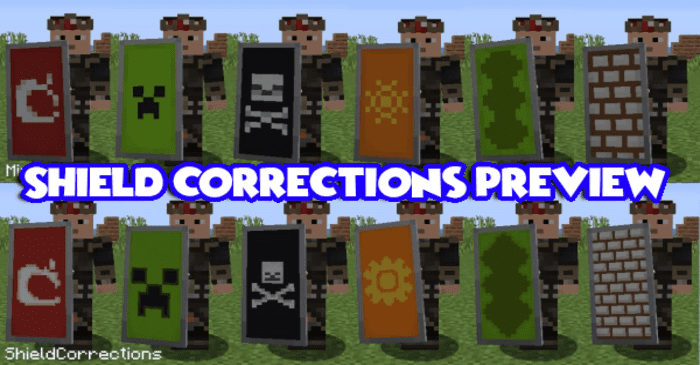 Shield Corrections Preview Pack (1.20) – MCPE/Bedrock