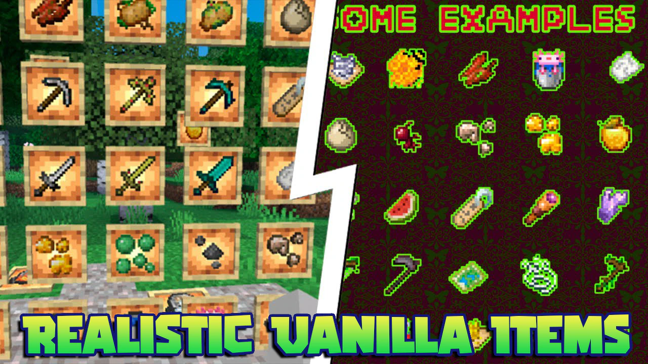 Realistic Vanilla Items Texture Pack (1.19) – MCPE/Bedrock