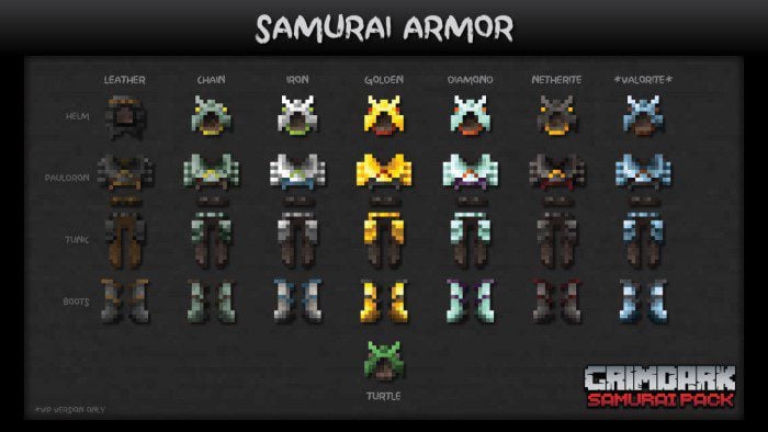Grimdark Samurai Texture Pack (1.19) – MCPE/Bedrock — screenshot 1