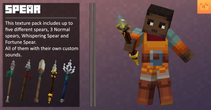 Custom 3D Trident Texture Pack (26.x, 1.19) for MCPE/Bedrock Edition — screenshot 3
