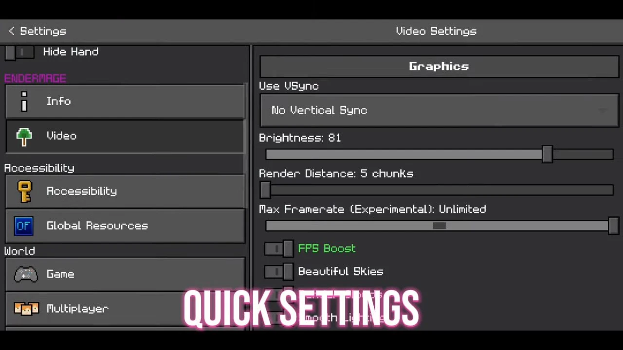 Optifine Endermage (1.19) – Lag Free for MCPE/Bedrock — screenshot 1
