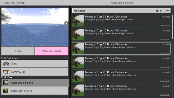 Toning's Fog Texture Pack (1.19) – MCPE/Bedrock — screenshot 2