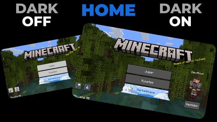 Dark Mode UI Texture Pack (1.19) – MCPE/Bedrock