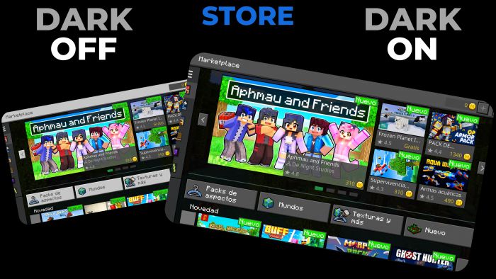 Dark Mode UI Texture Pack (1.19) – MCPE/Bedrock — screenshot 3